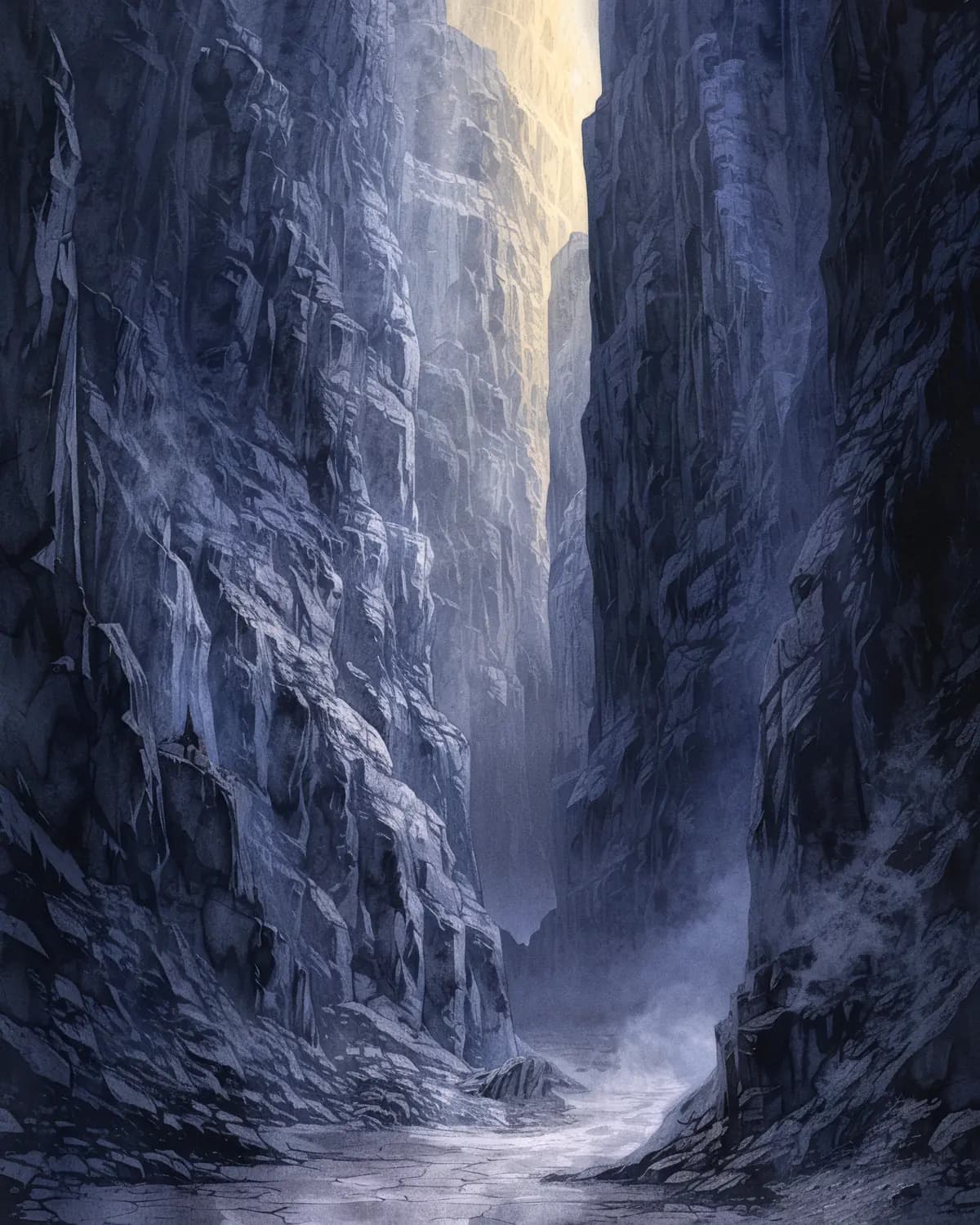 Gorge Abyssale Baignée d'une Lumière Céleste