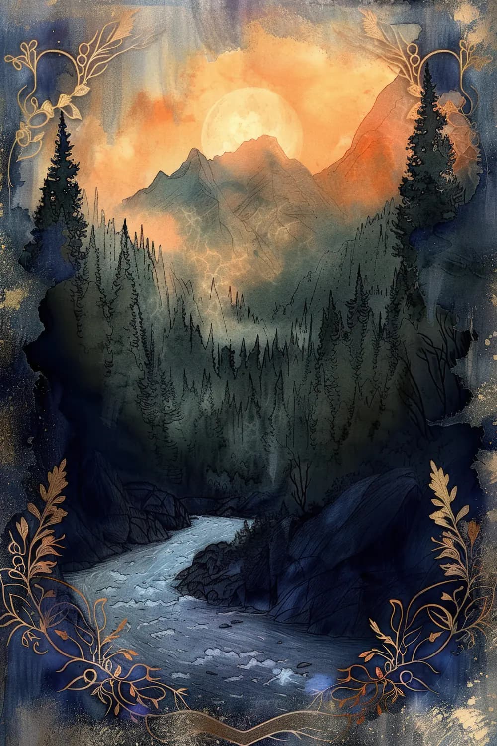 Lune d'Ambre sur la Rivière des Montagnes