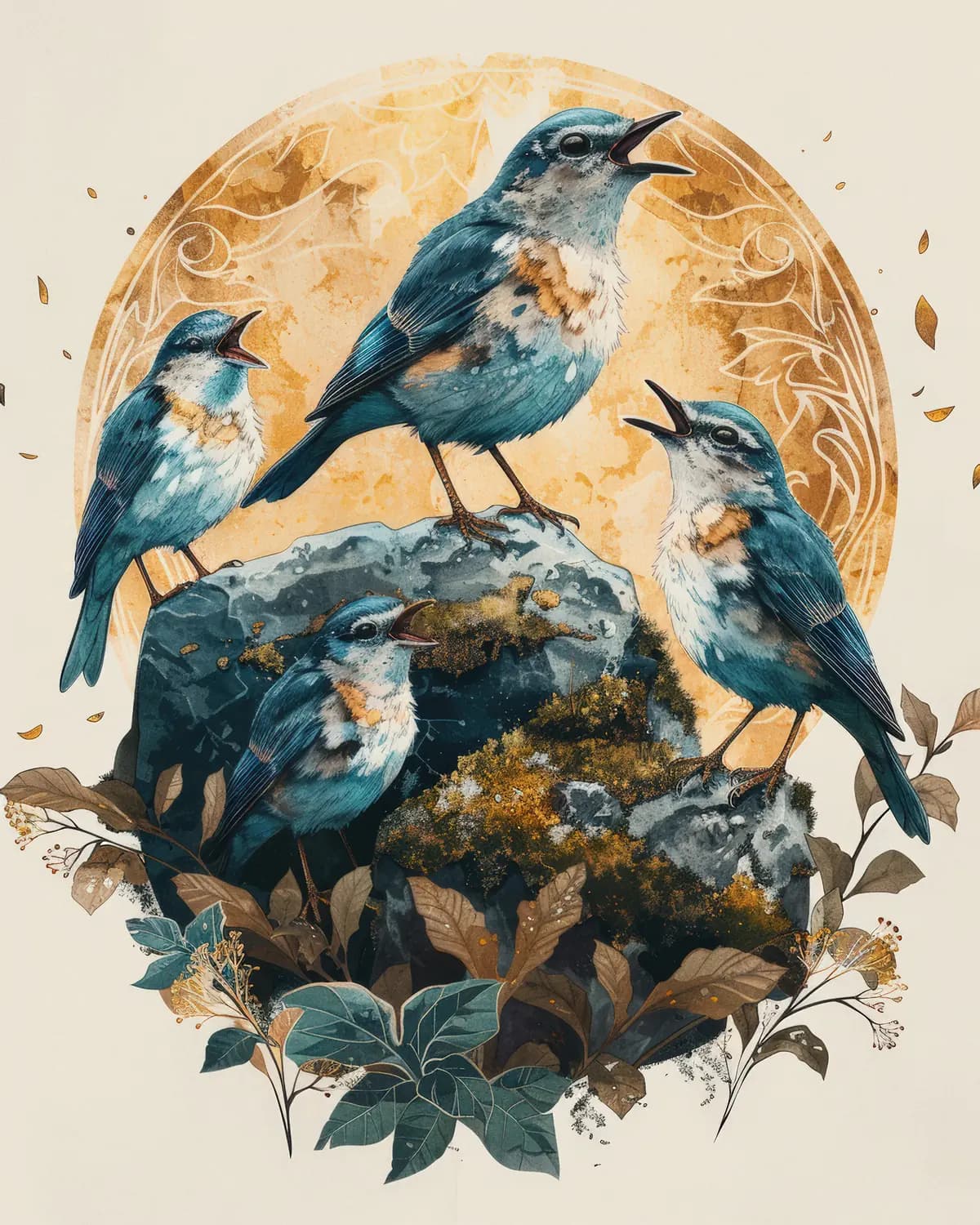 Chorale de Merles Bleus sur Roc Doré