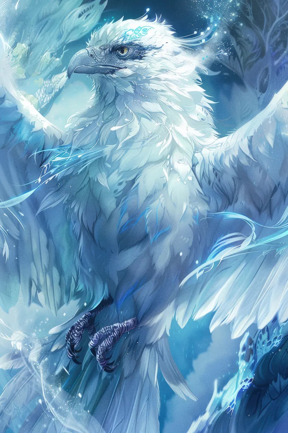 Aigle Céleste aux Plumes de Givre