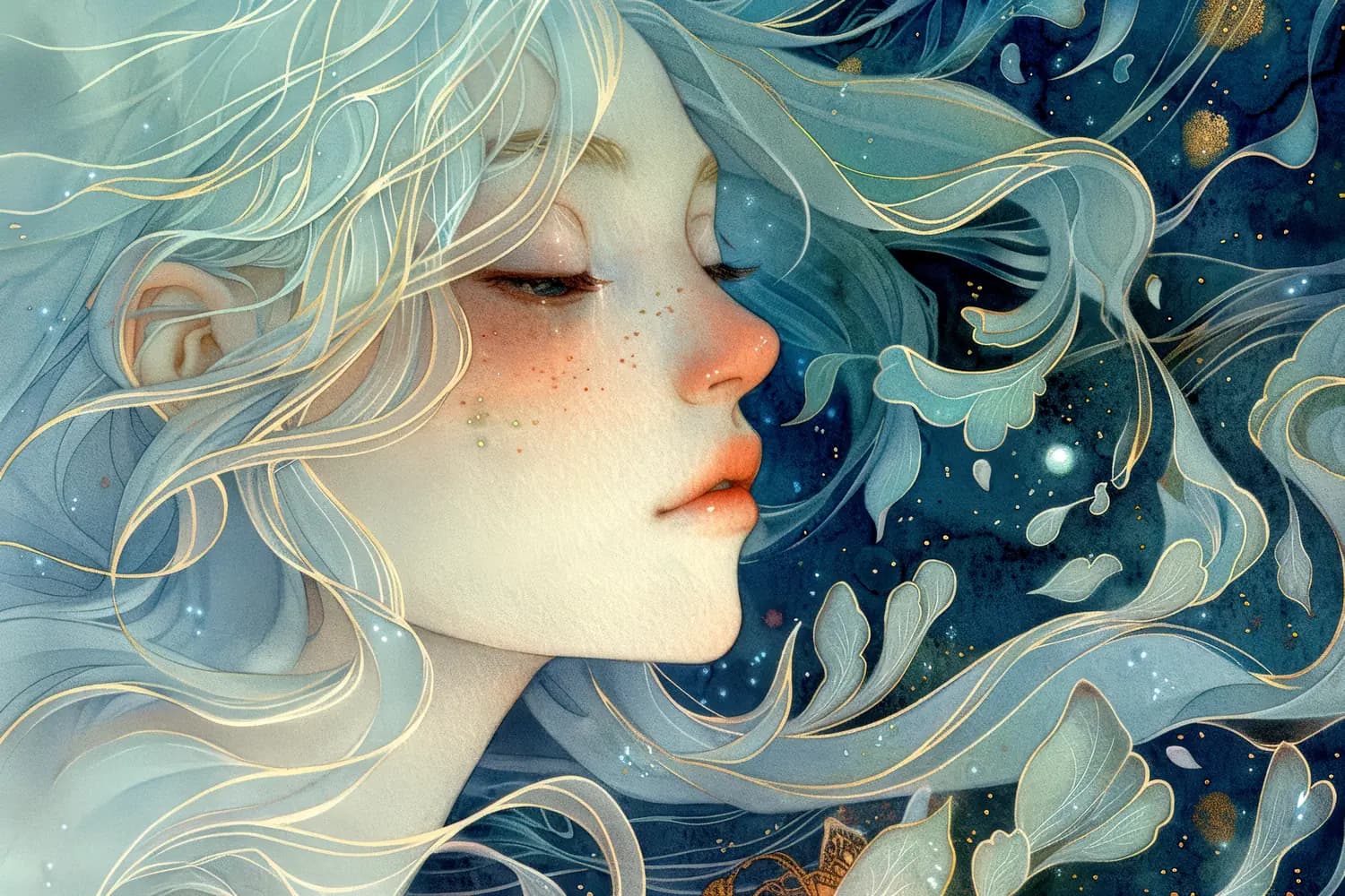 Rêverie Céleste aux Cheveux de Lune