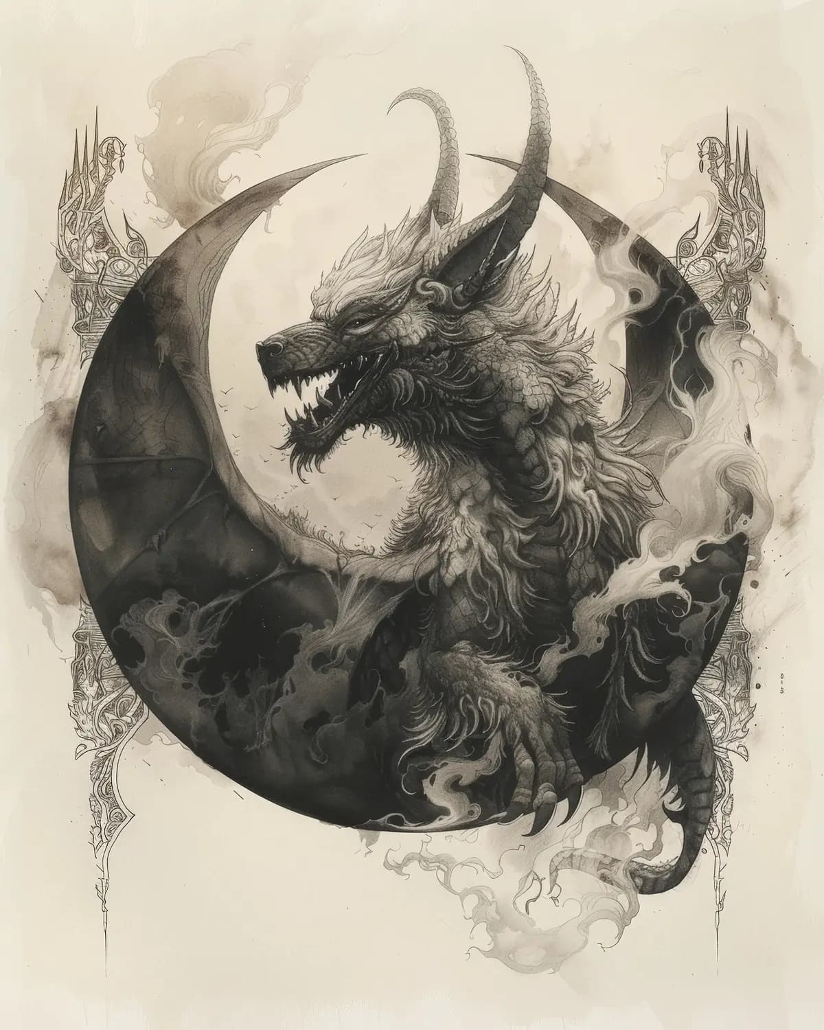 Dragon des Ténèbres sur Lune de Sang