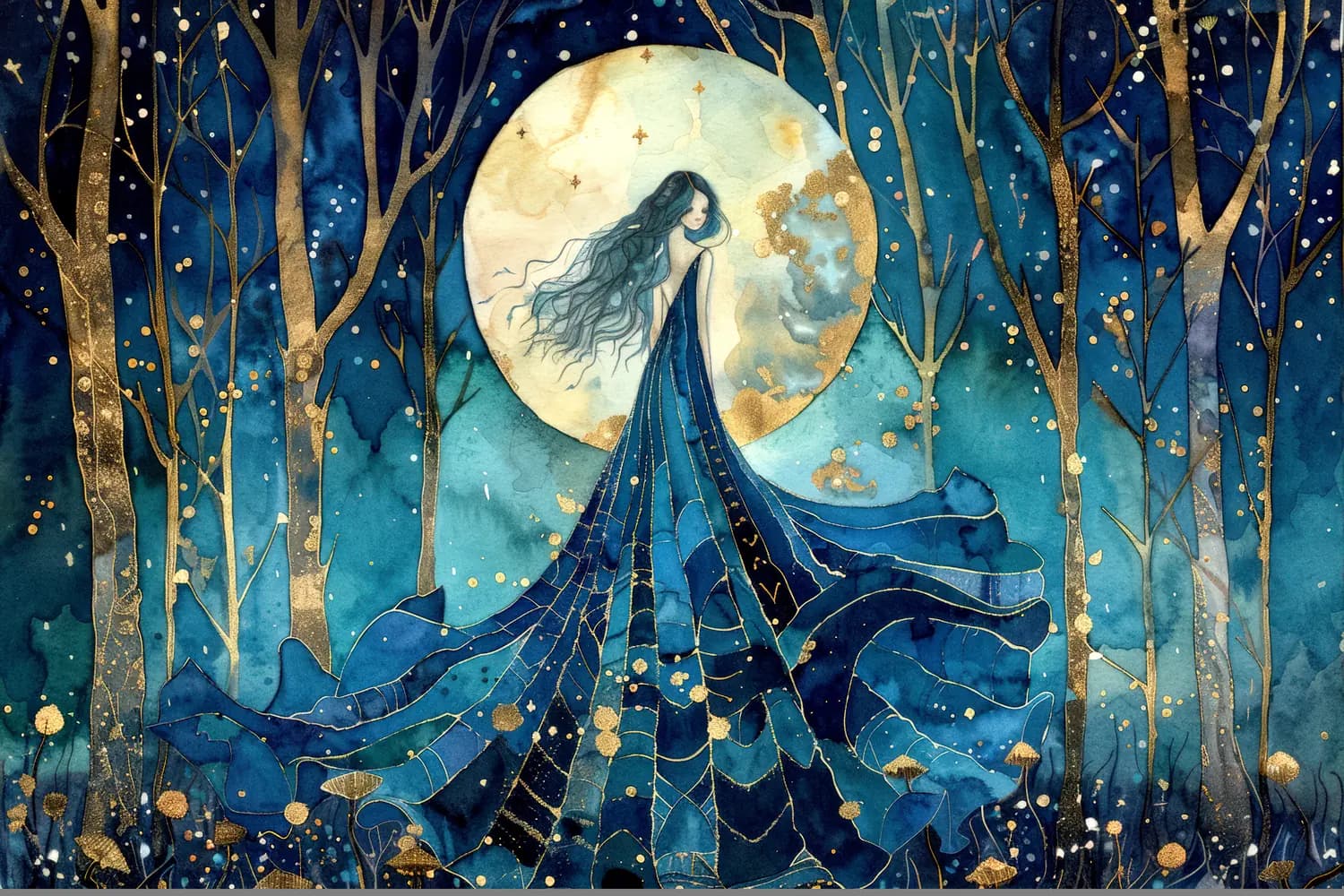 La Dame de Lune dans la Forêt Enchantée