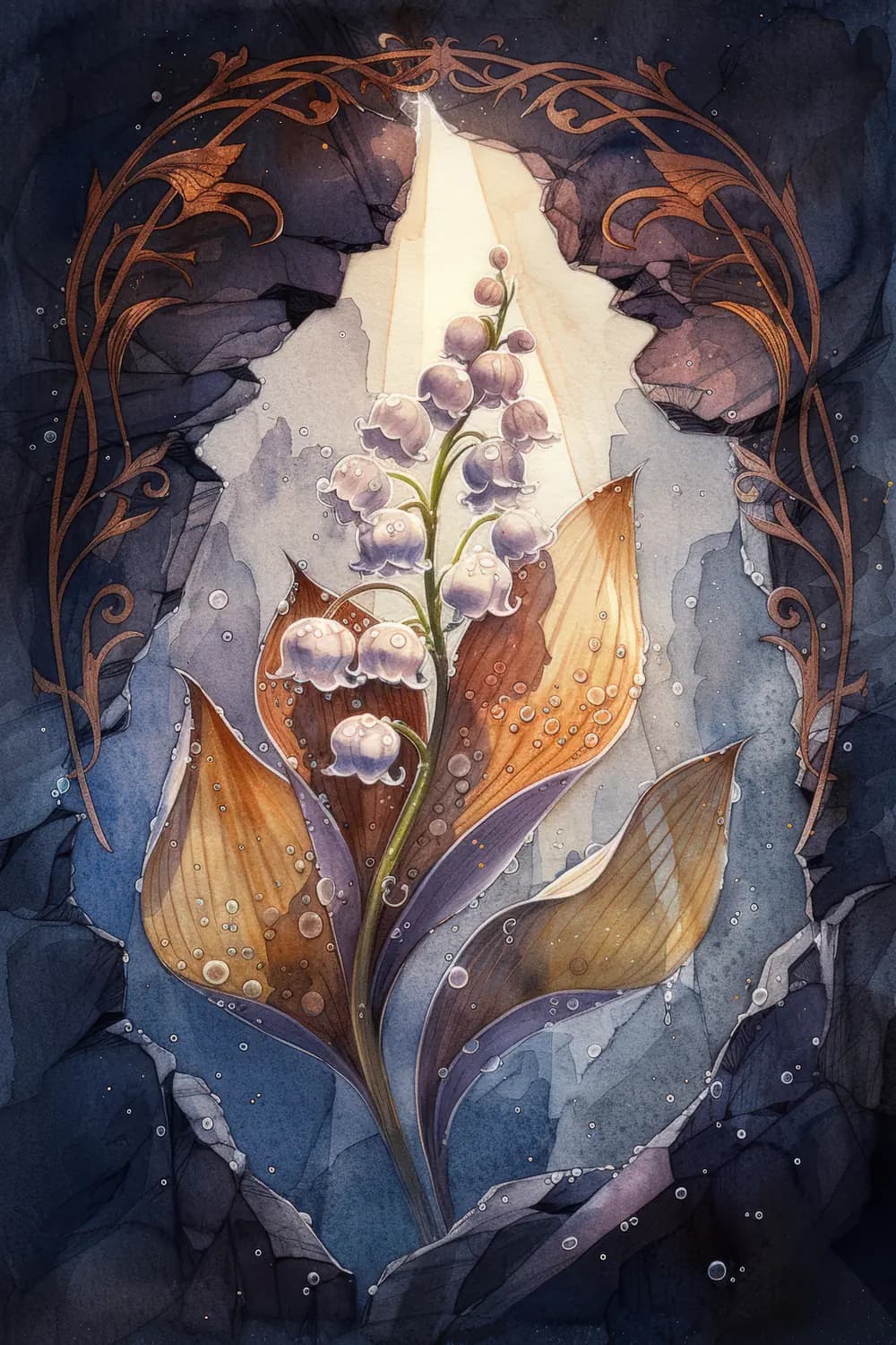 Muguet Mystique dans un Écrin de Pierre