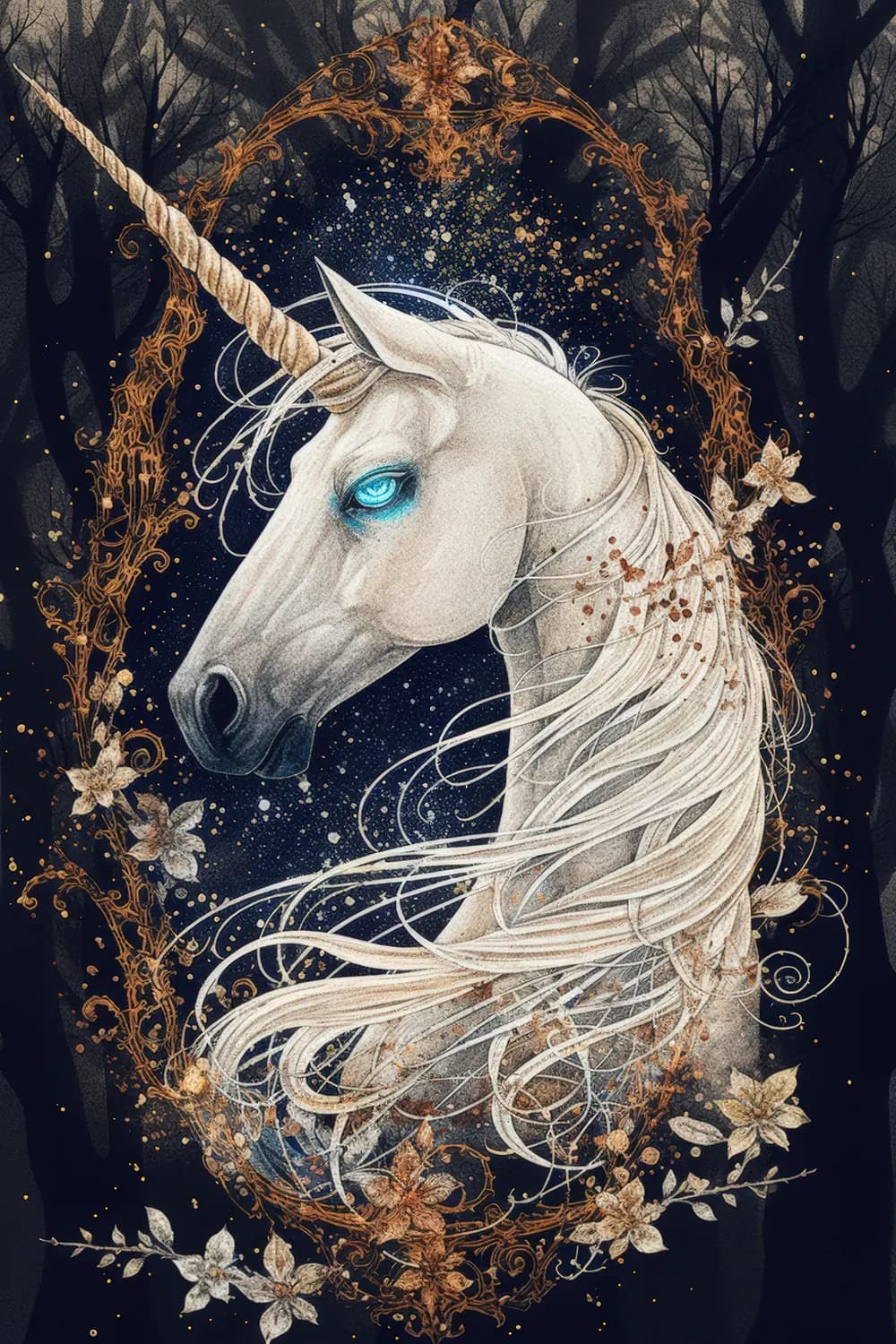 Licorne Mystique aux Yeux de Glace
