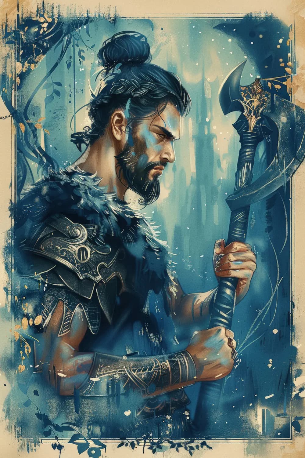 Guerrier Nordique à la Hache Ornée