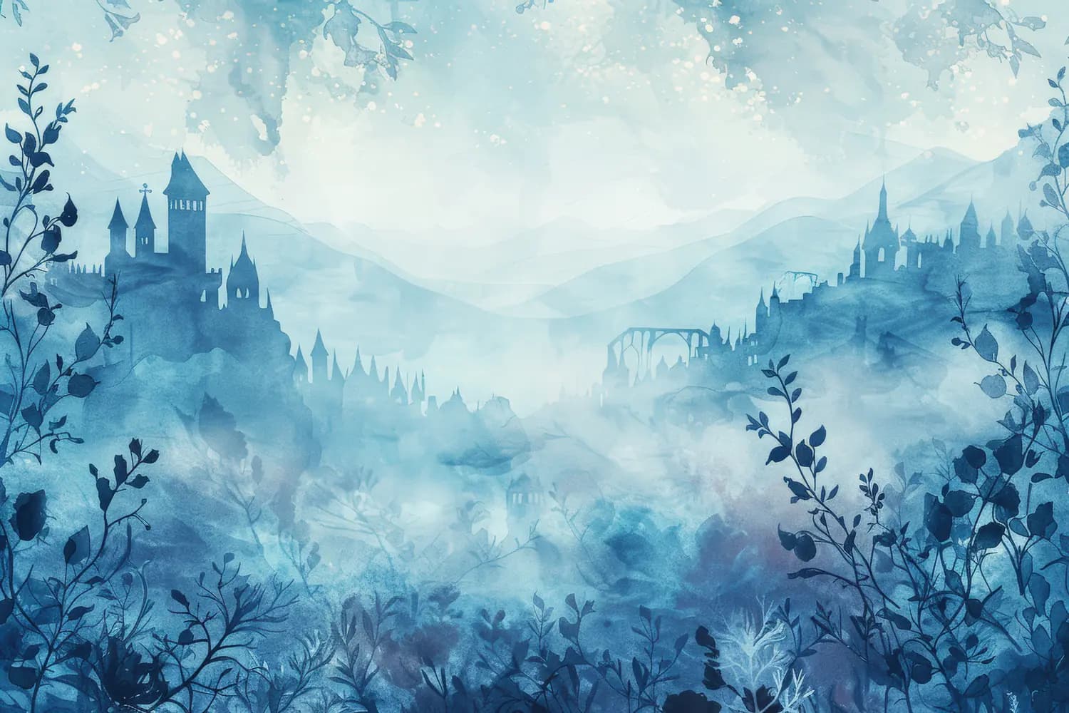 Châteaux Fantômes dans la Brume Bleue