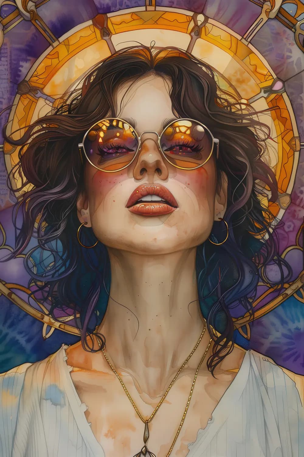Radiant Art Nouveau Muse, Art Nouveau Portrait artwork.