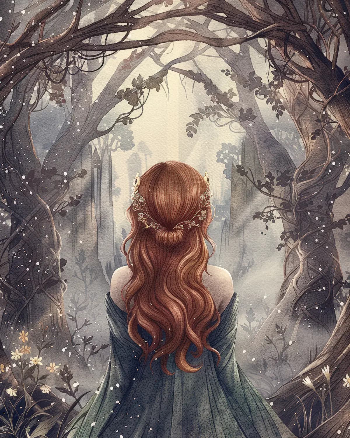 Jeune Femme aux Portes de la Forêt Enchantée