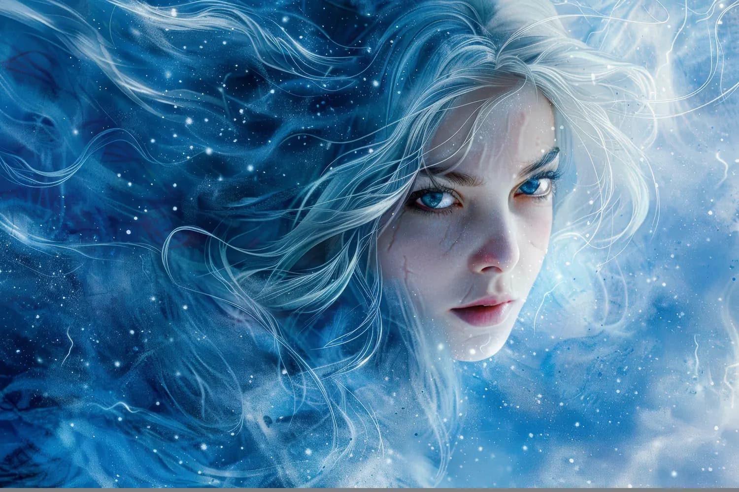 Déesse des Glaces aux Yeux de Saphir