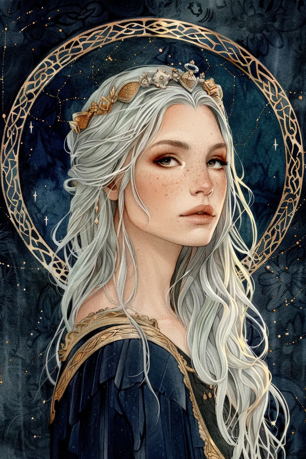 Reine des Étoiles aux Cheveux d'Argent