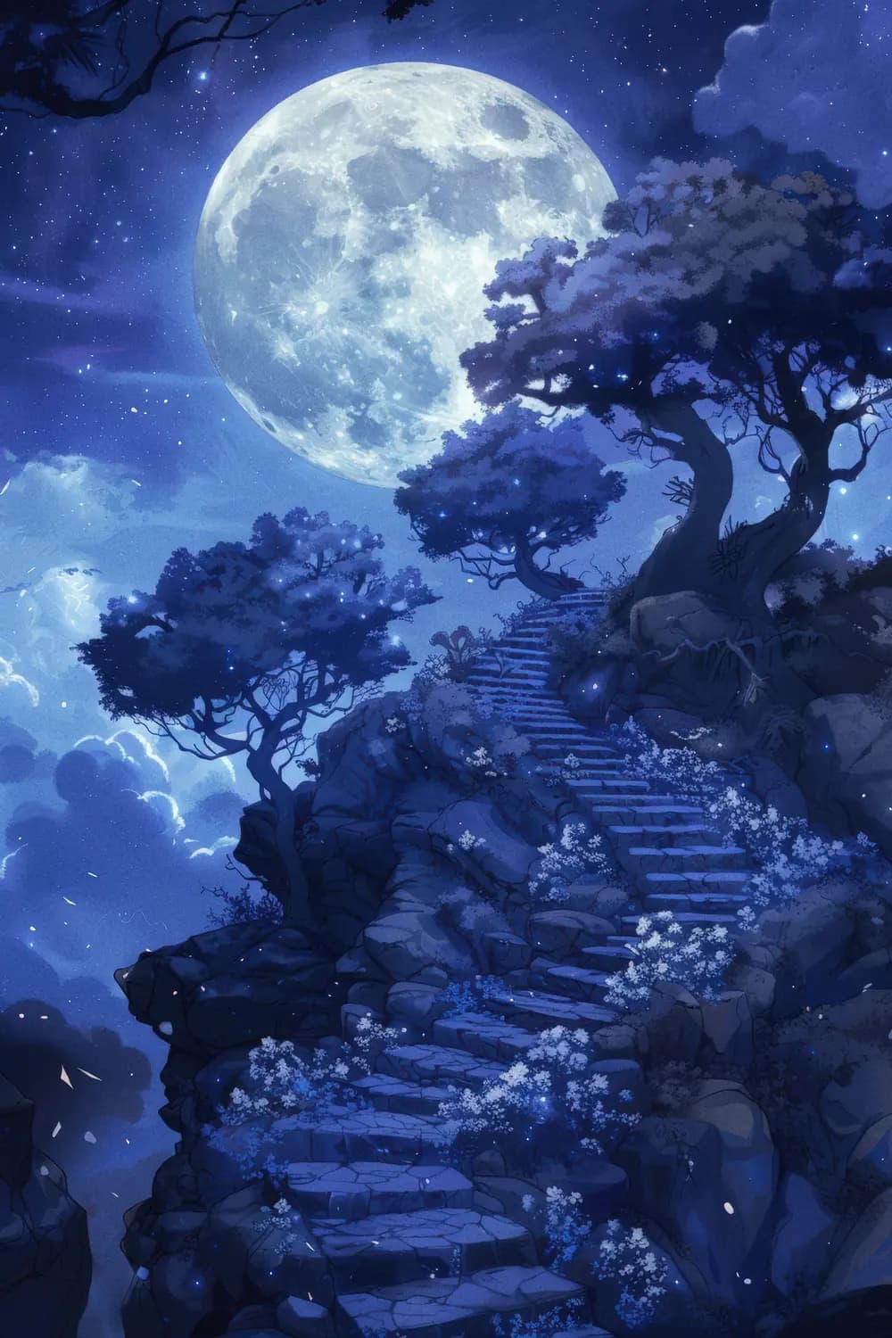 Escalier de Pierre vers la Lune Éclatante