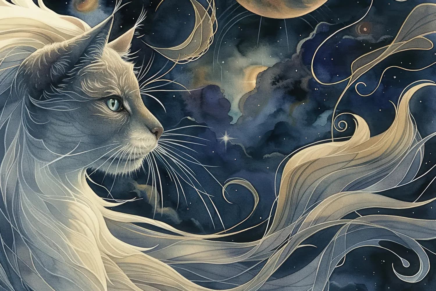 Le Chat Céleste aux Mèches d'Étoiles
