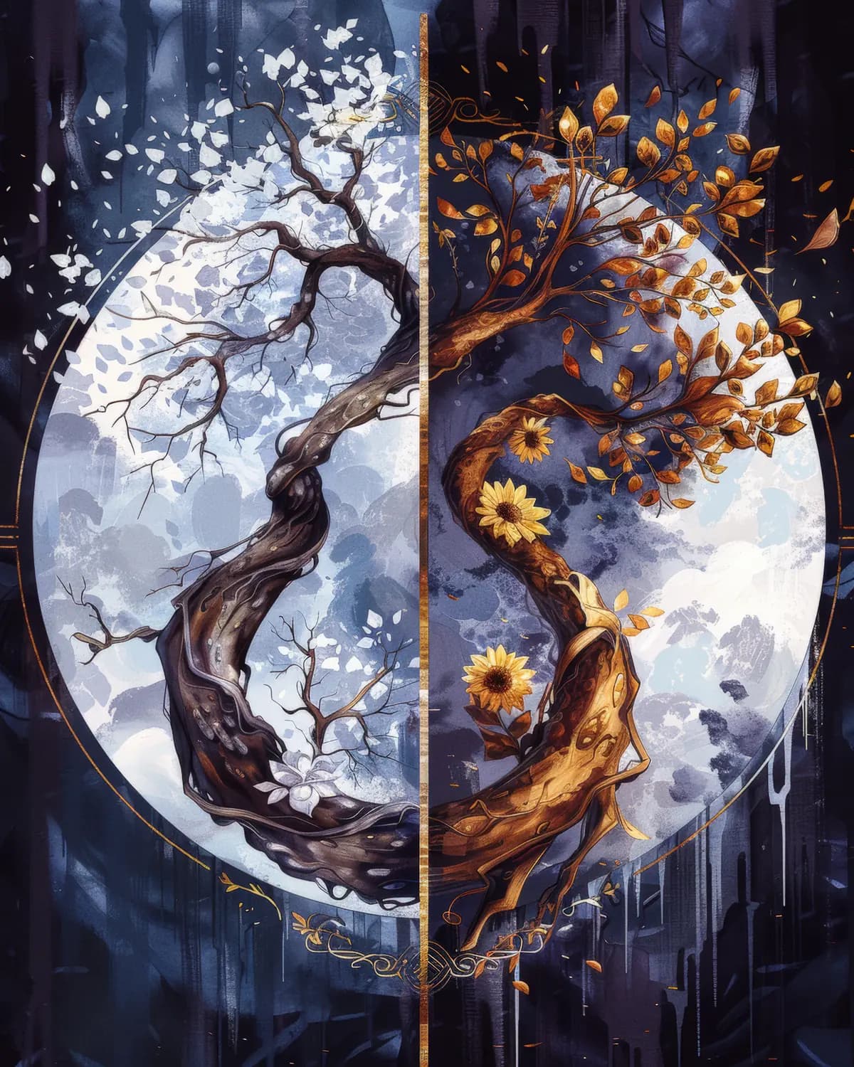 L'Arbre Double — Hiver et Soleil en Équilibre