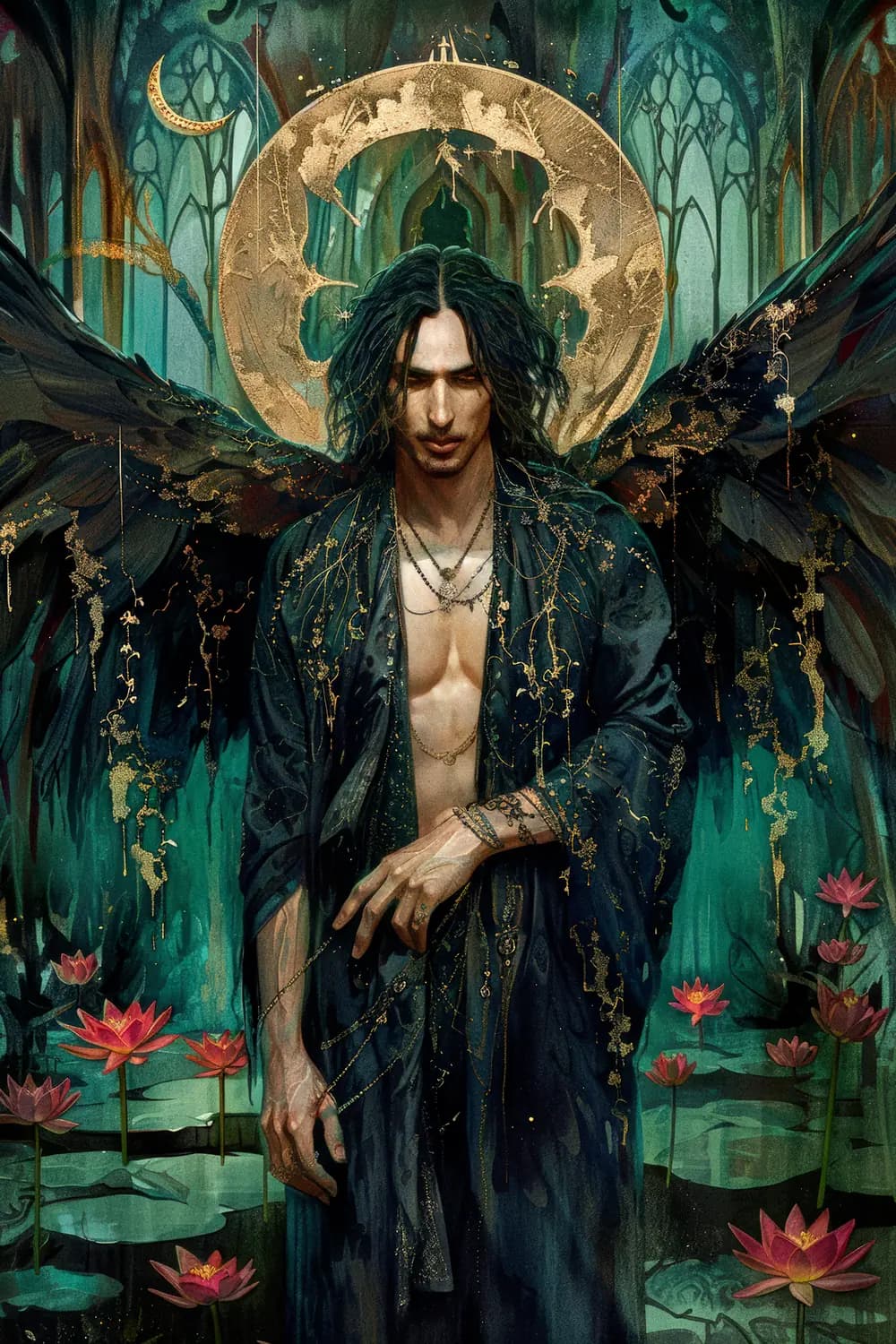 L'Ange Déchu aux Lotus Écarlates