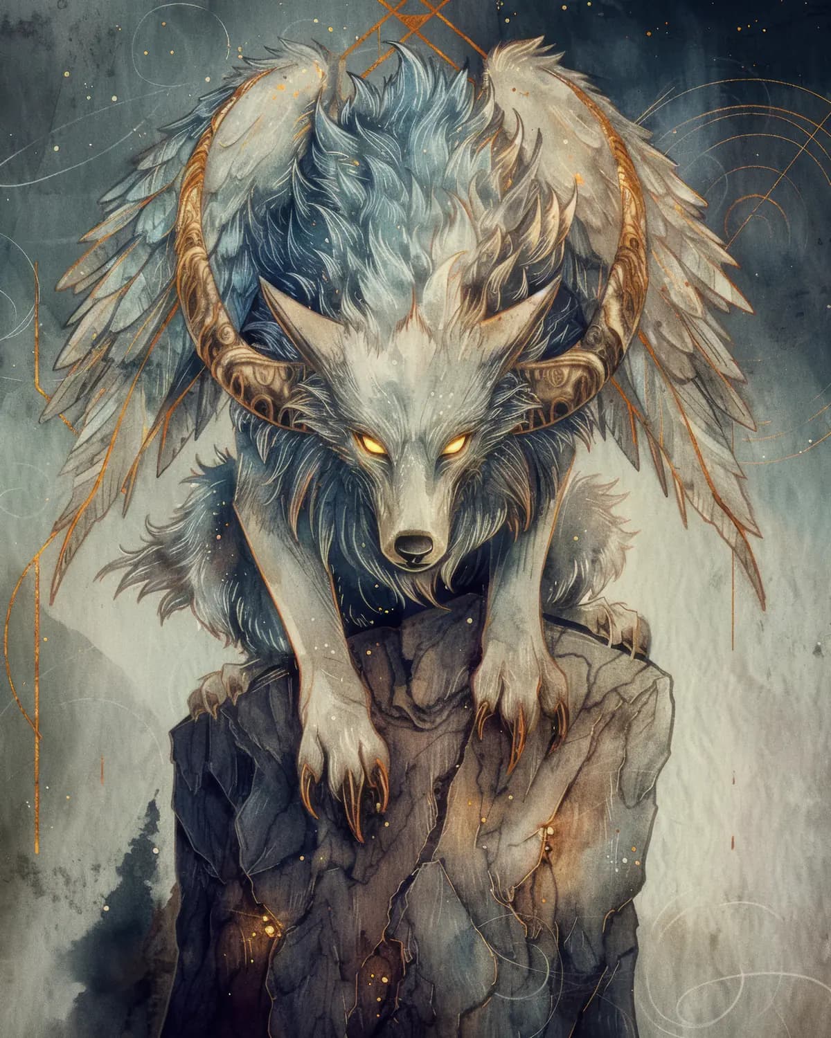 Le Loup Ailé aux Yeux d'Or
