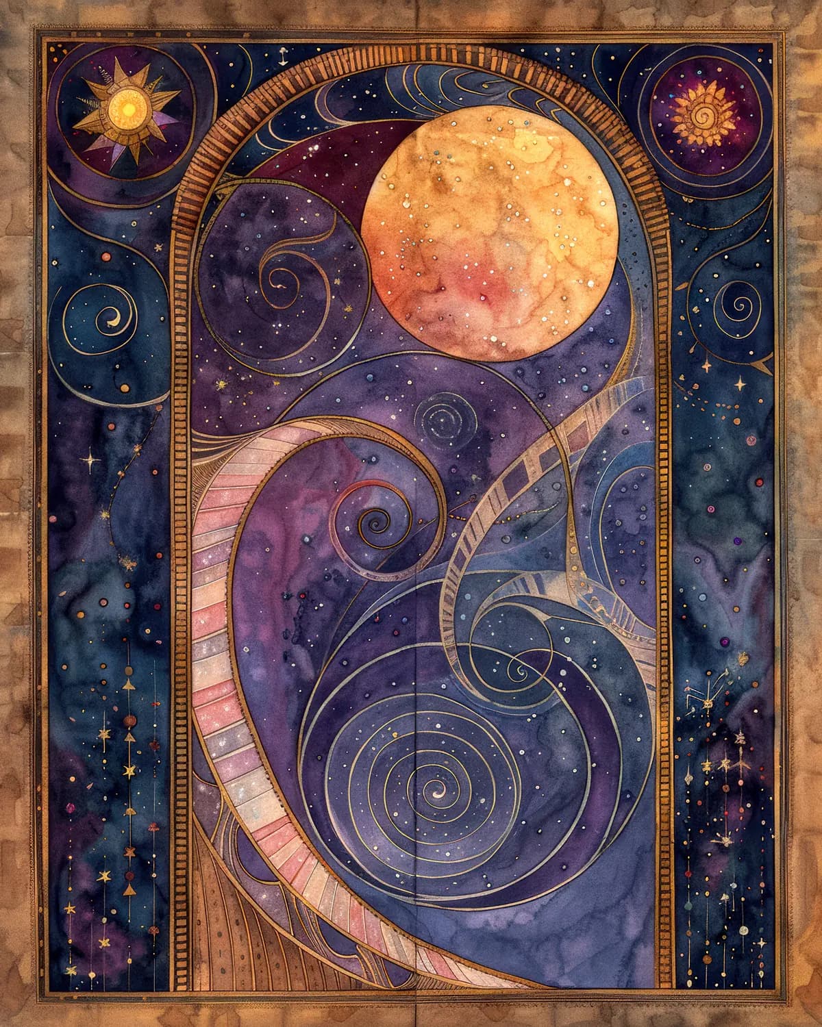 La Lune d'Or et les Spirales Célestes