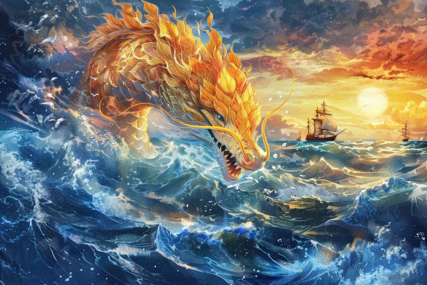 Le Serpent Doré des Mers en Furie