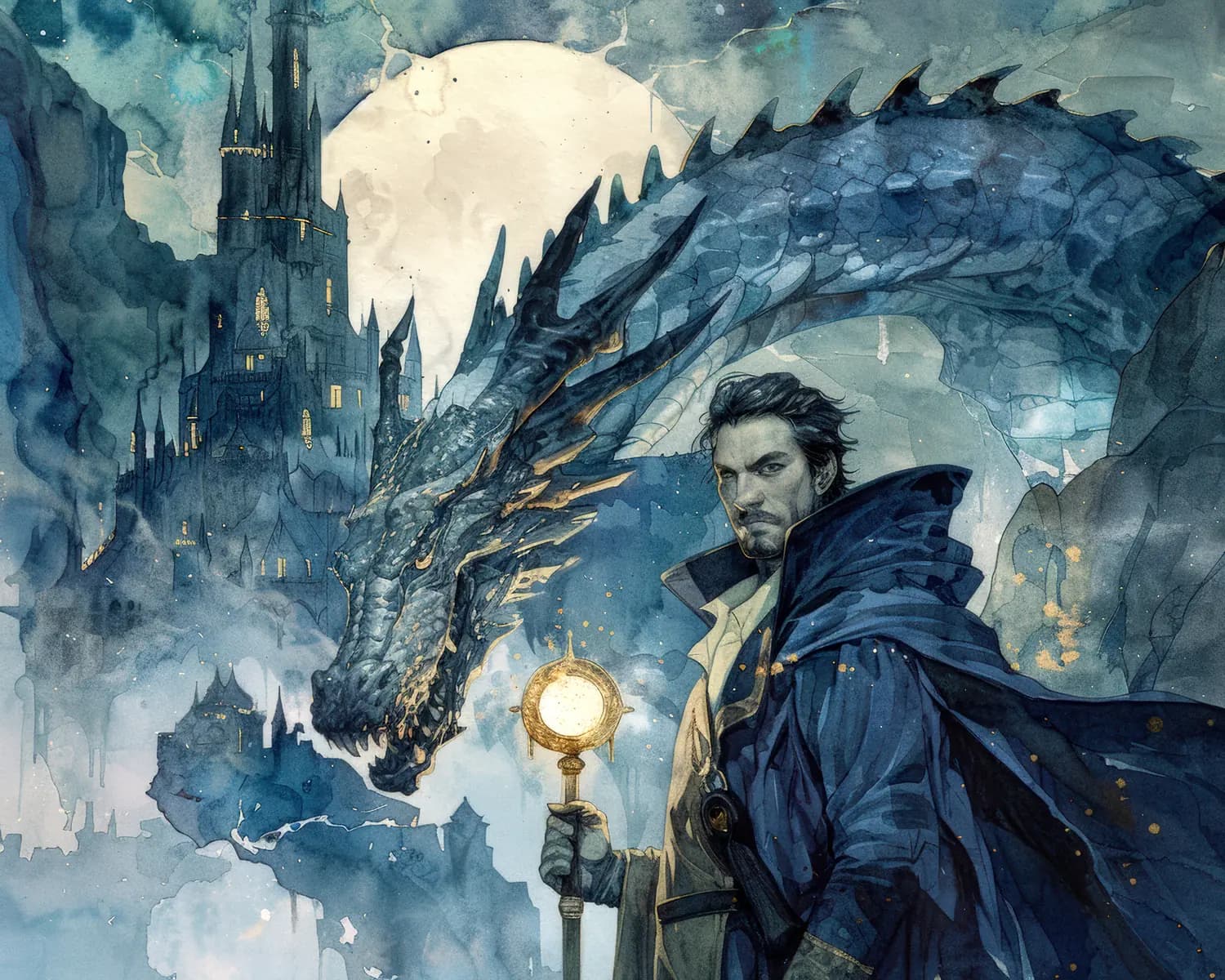 Le Mage et le Dragon sous la Lune