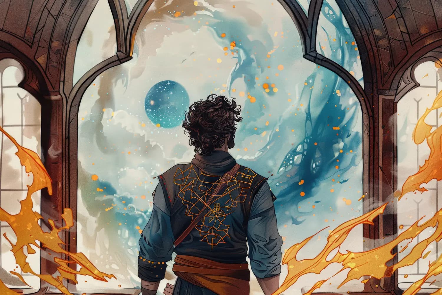 Le Mage Face au Portail des Mondes