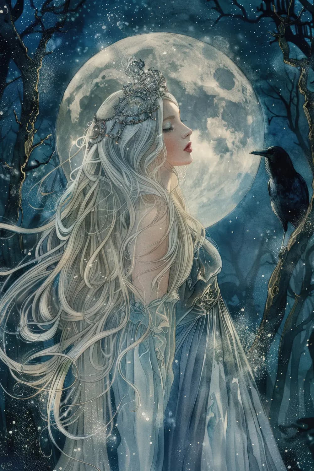 La Reine de Lune et le Corbeau Nocturne