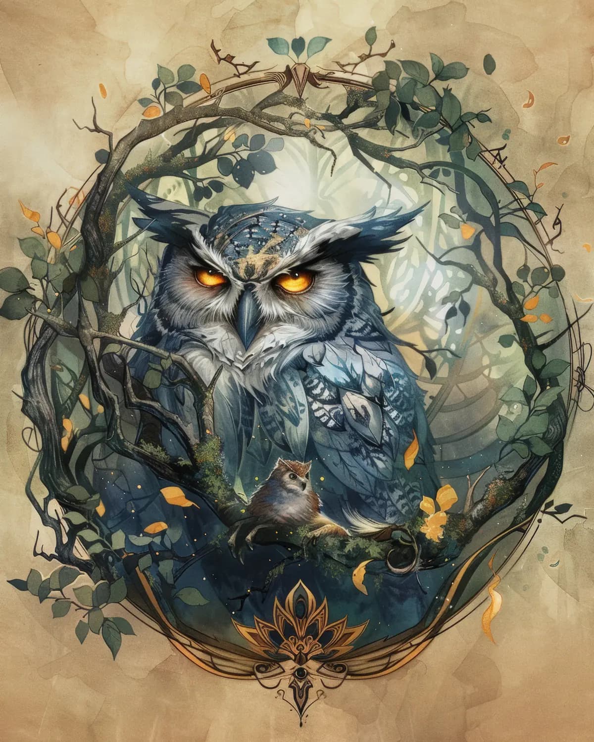Le Grand-Duc Mystique Gardien de la Forêt
