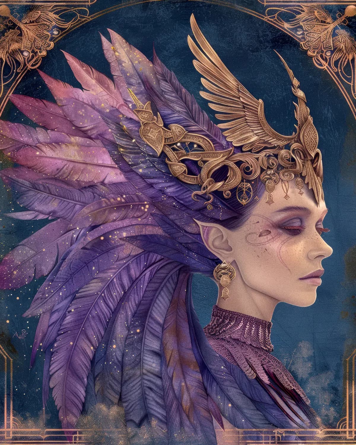 La Reine des Plumes Violettes et d'Or