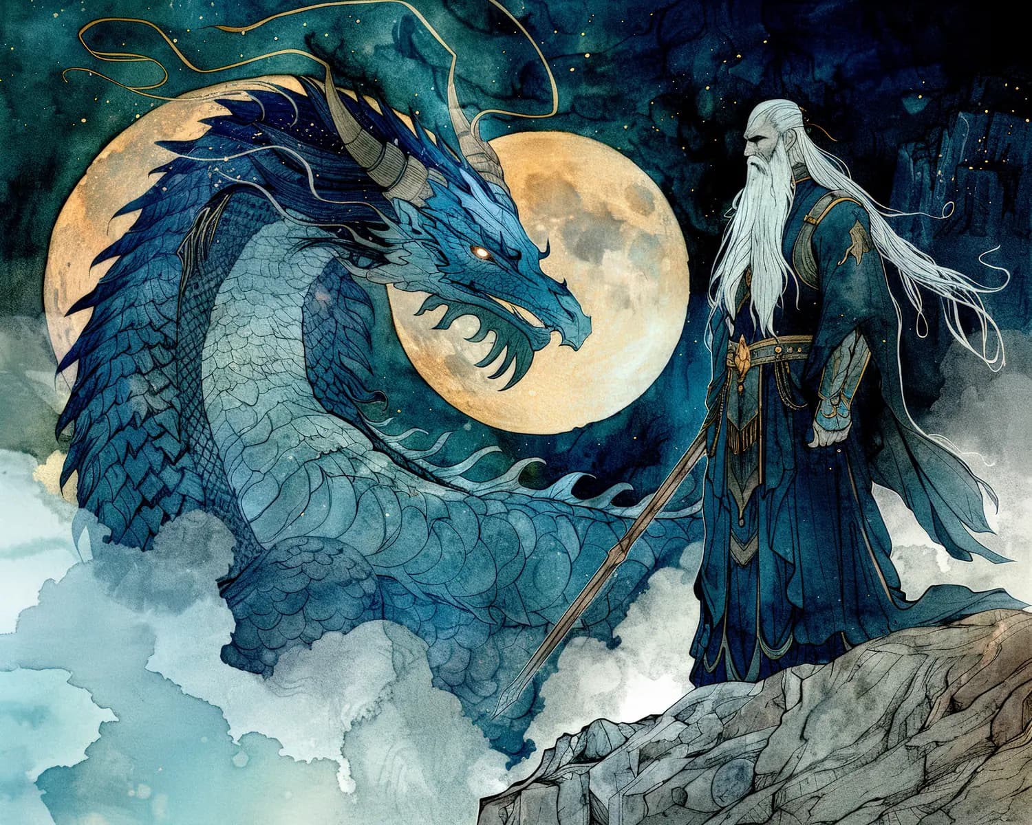 Le Sage et le Dragon sous la Lune d'Or