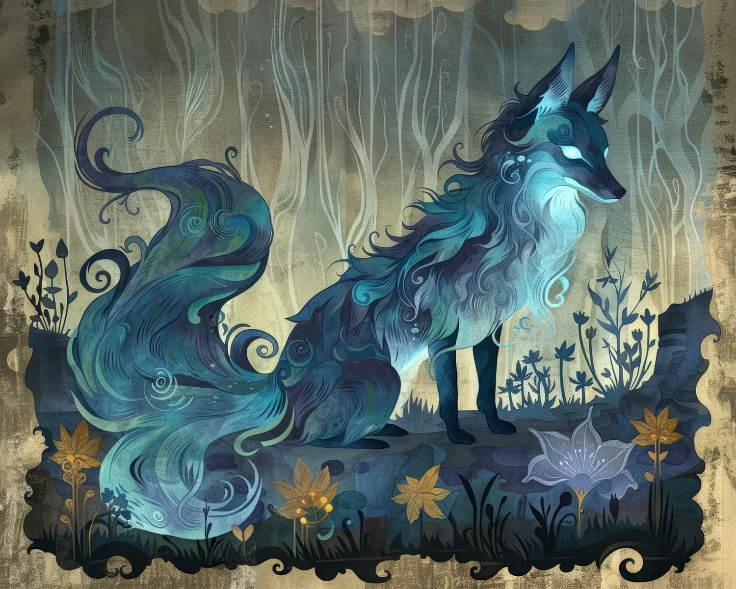 Le Renard Spectral des Forêts Enchantées