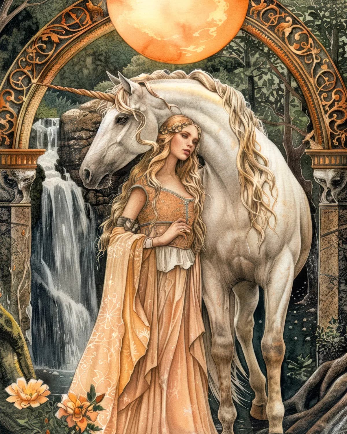 La Gardienne de la Licorne sous la Lune d'Or