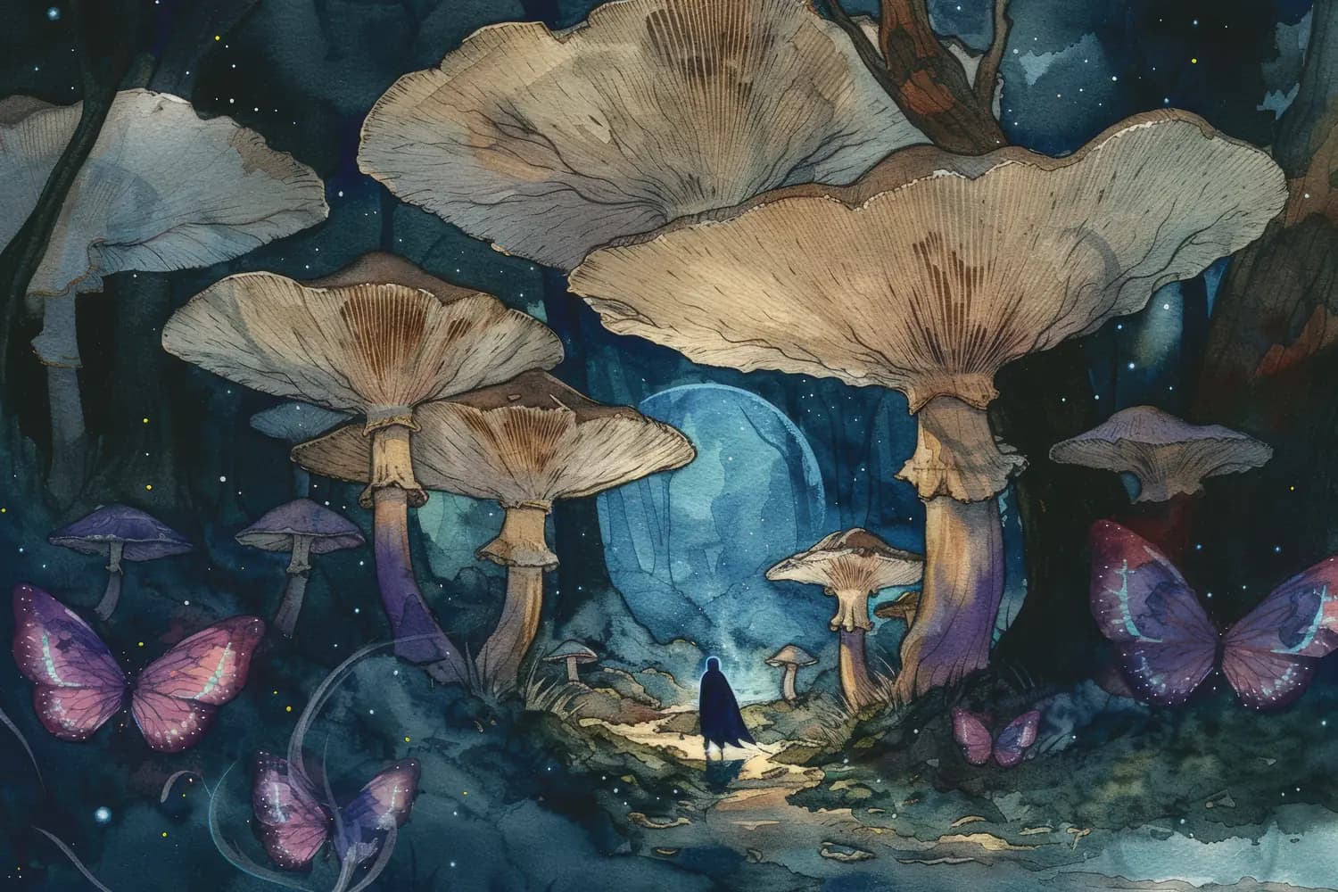 Le Voyageur au Seuil du Monde des Champignons