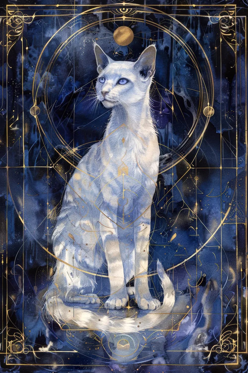 Le Chat Blanc aux Yeux de Saphir