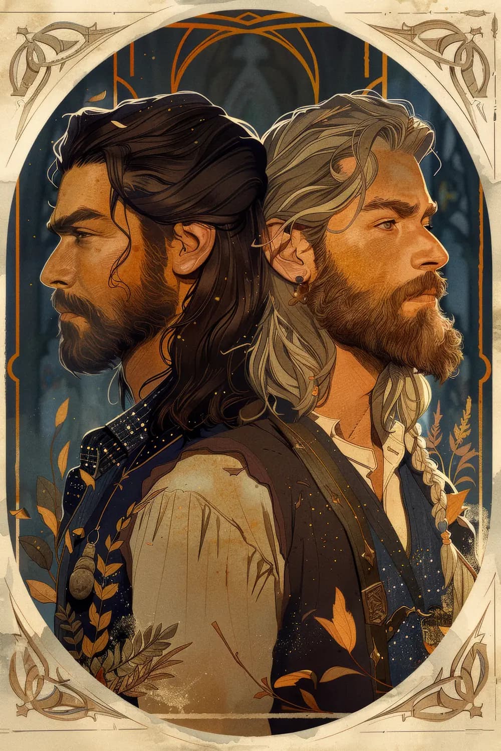 Deux Guerriers dos à dos, Portrait Épique