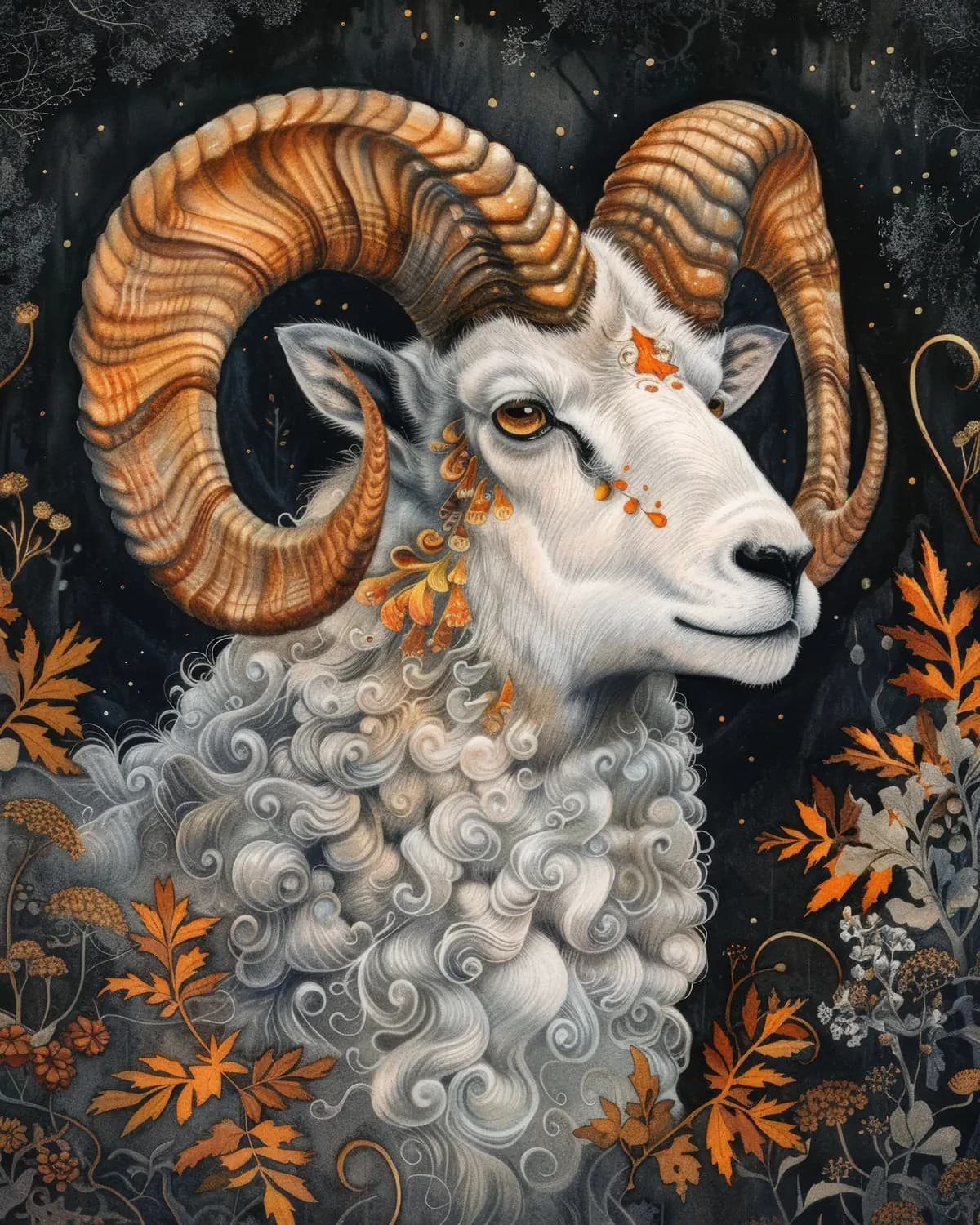 Le Bélier Blanc aux Cornes d'Ambre
