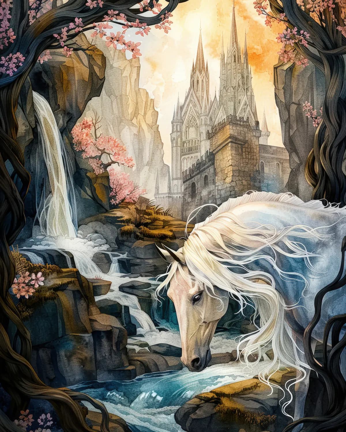 La Licorne aux Fleurs de Cerisier et au Château