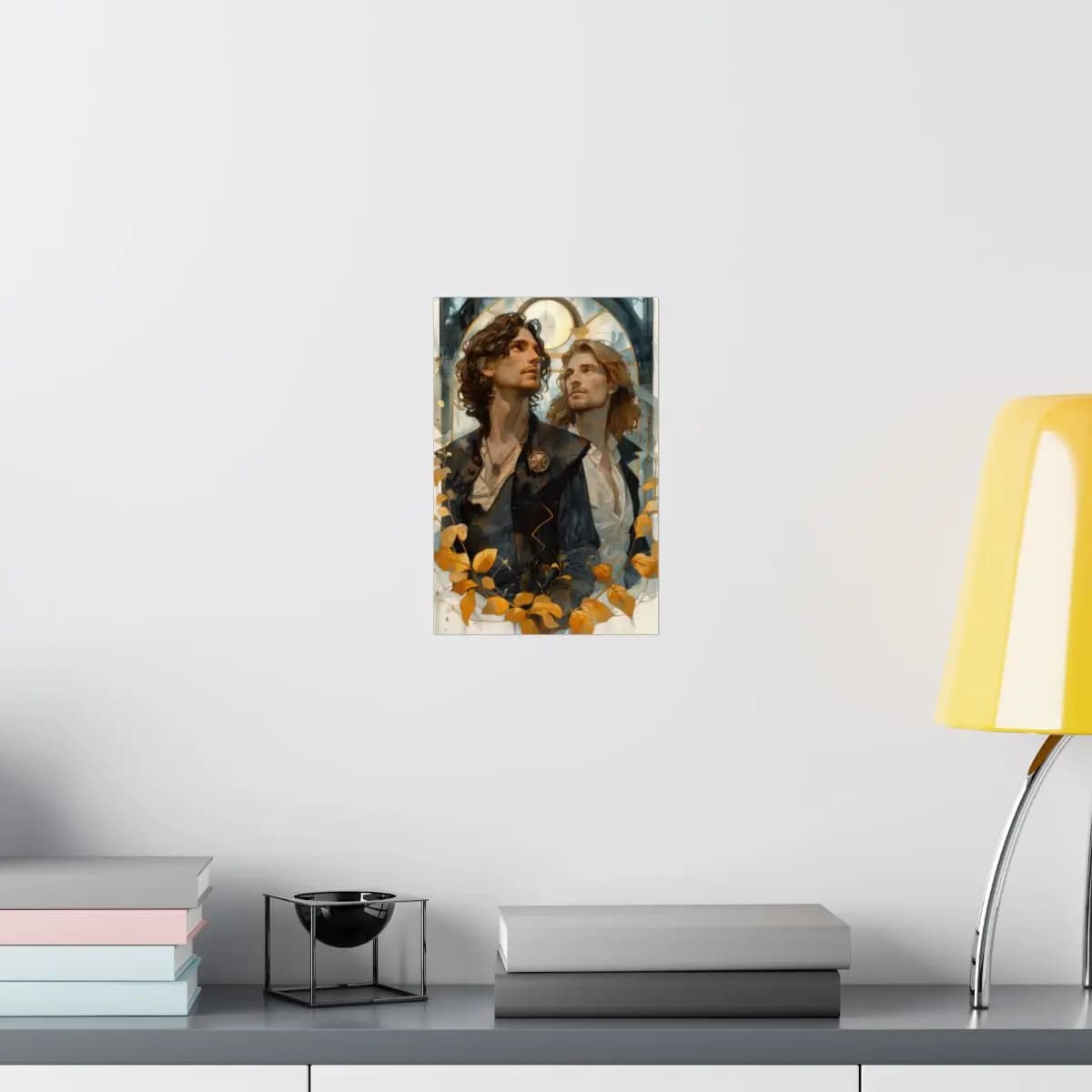 Two Adventurers Beneath the Golden Arch - Matte Vertical Posters mockup angle 8