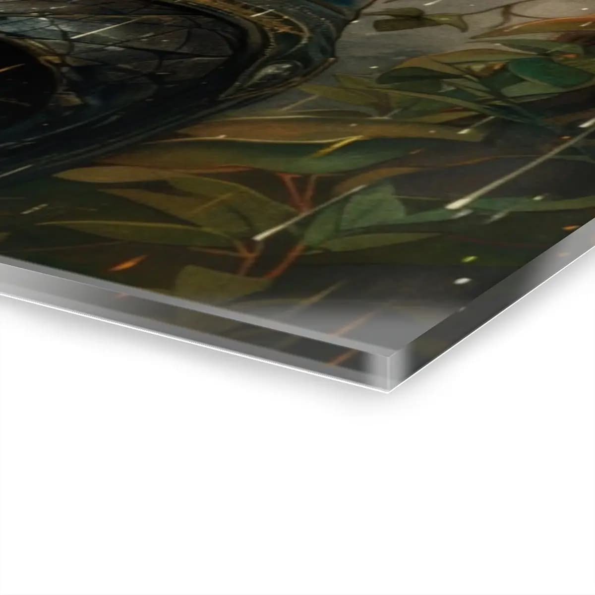 Two Warriors Face to Face in the Rain - Acrylic Prints (French Cleat Hanging) mockup angle 3