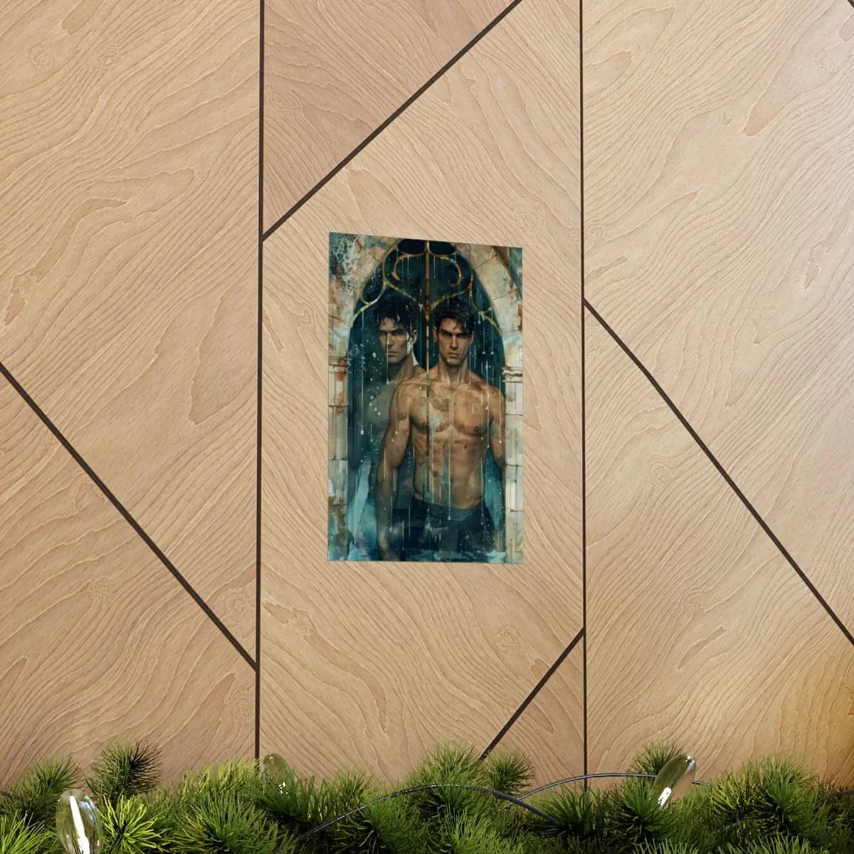 Twin Figures Beneath a Dripping Gothic Arch - Matte Vertical Posters mockup angle 5