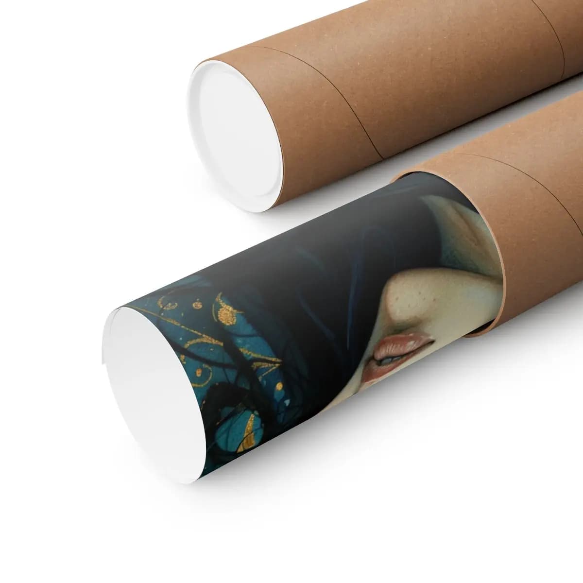 Moon Keeper with Golden Arabesque - Matte Vertical Posters mockup angle 3