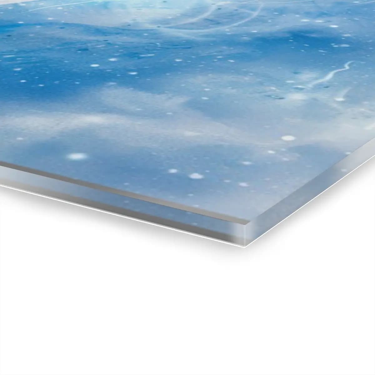 Sapphire-Eyed Ice Goddess Emerging from Frost - Acrylic Prints (French Cleat Hanging) mockup angle 3