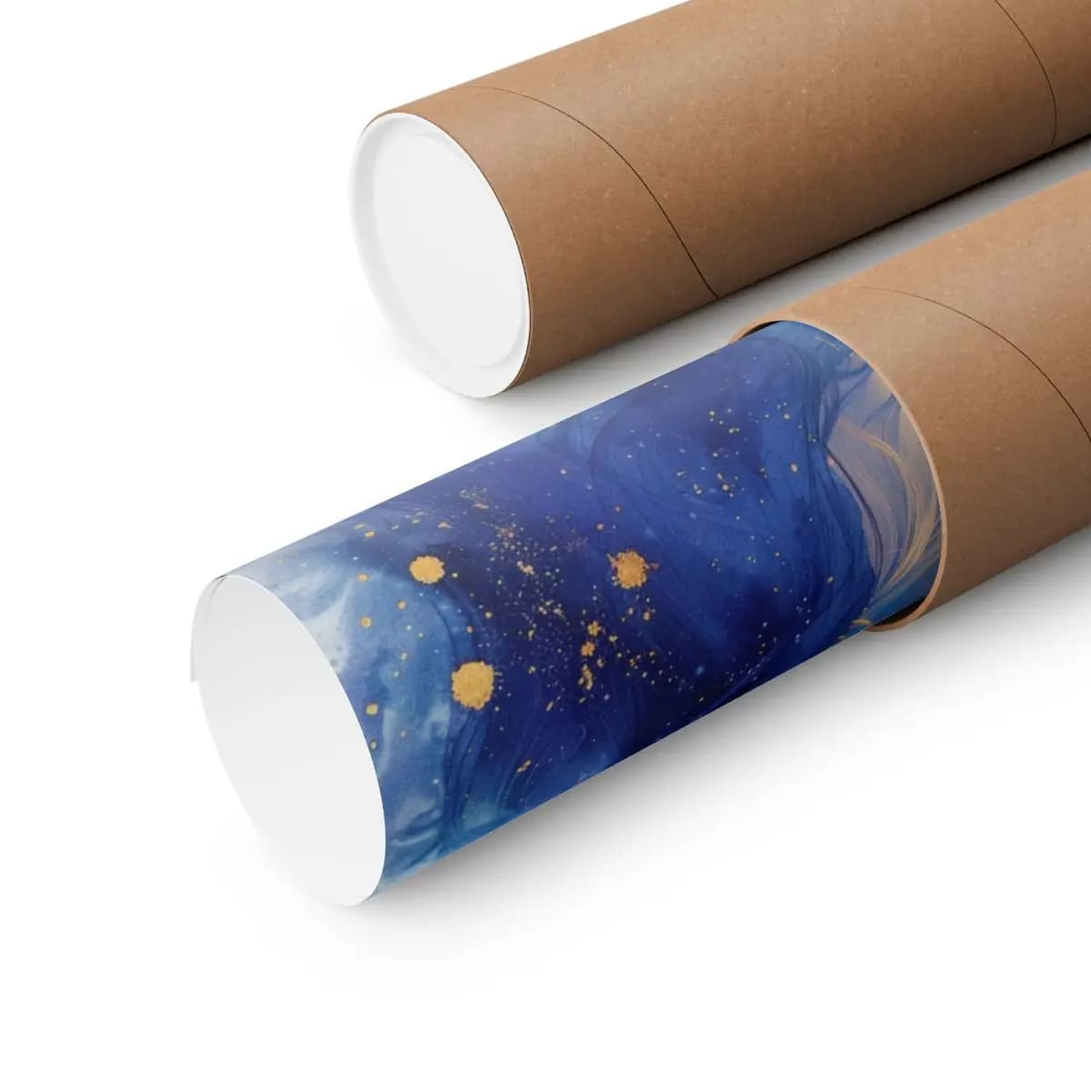 Celestial Blue Profile with Golden Sparks - Matte Vertical Posters mockup angle 3