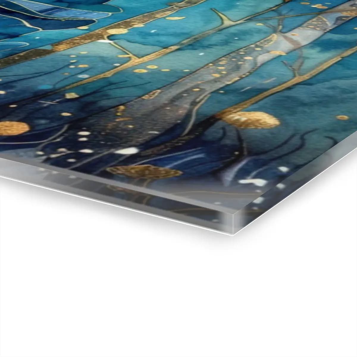 Moon Lady of the Enchanted Winter Forest - Acrylic Prints (French Cleat Hanging) mockup angle 3