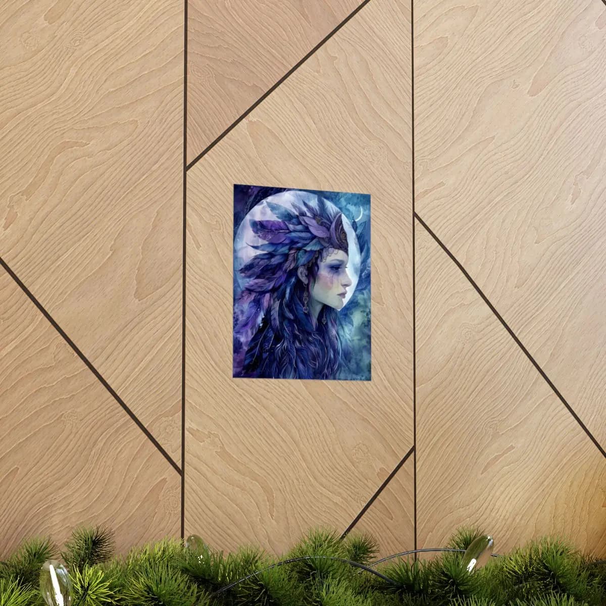 Indigo Moon Priestess of Feathers - Matte Vertical Posters mockup angle 5