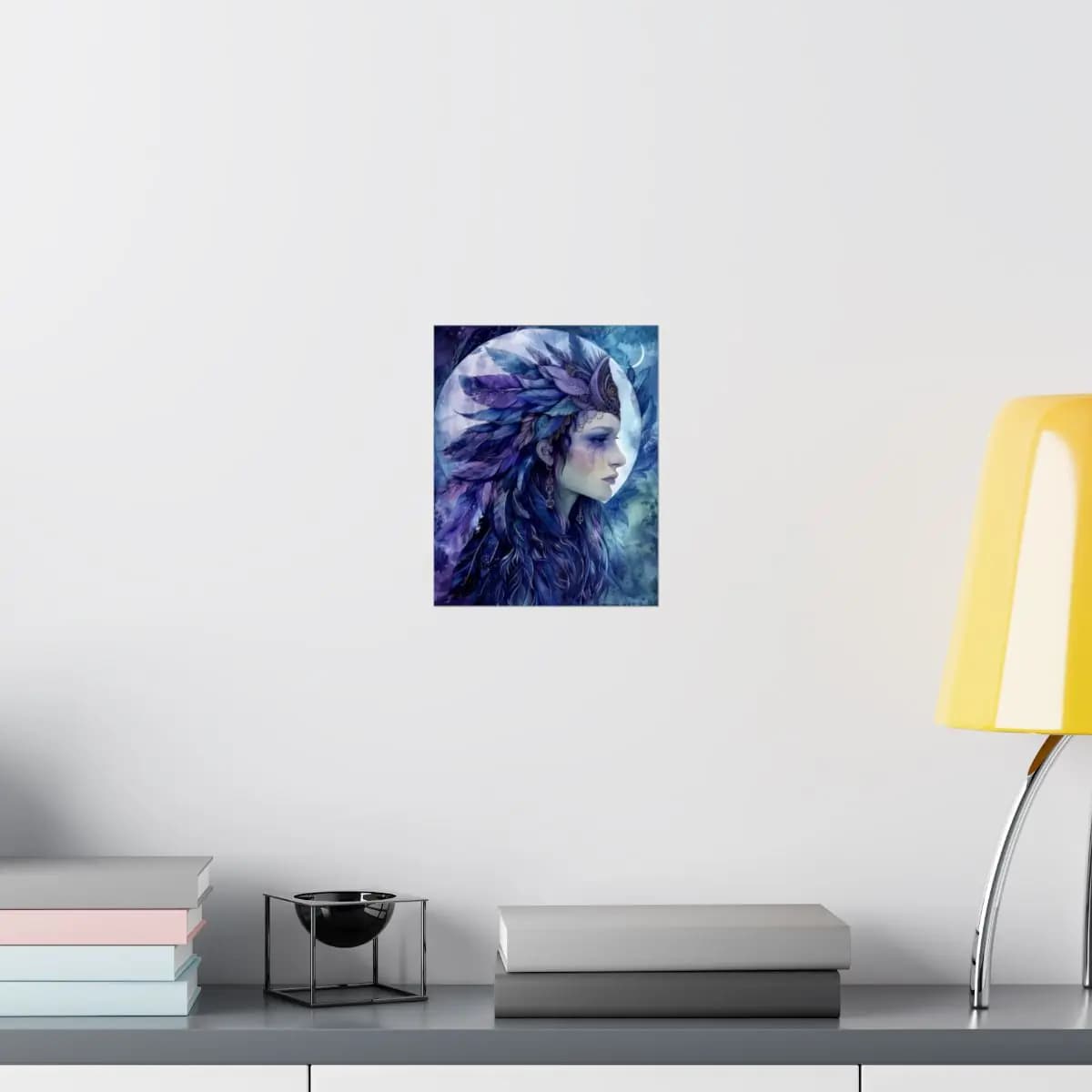 Indigo Moon Priestess of Feathers - Matte Vertical Posters mockup angle 8