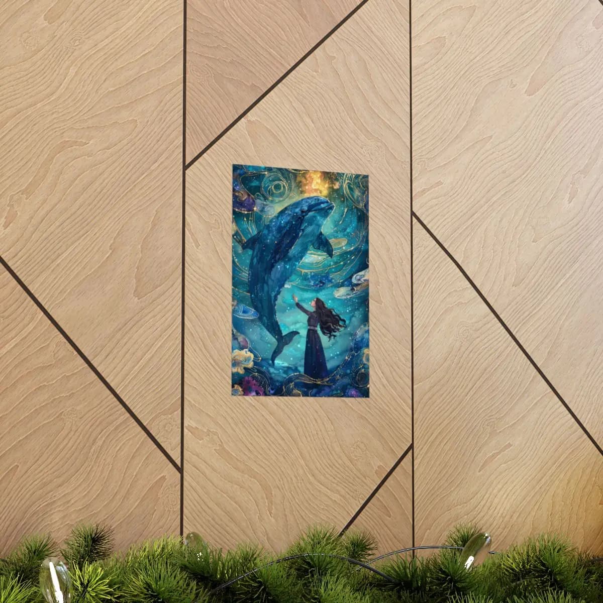 The Girl and the Starlit Whale - Matte Vertical Posters mockup angle 5