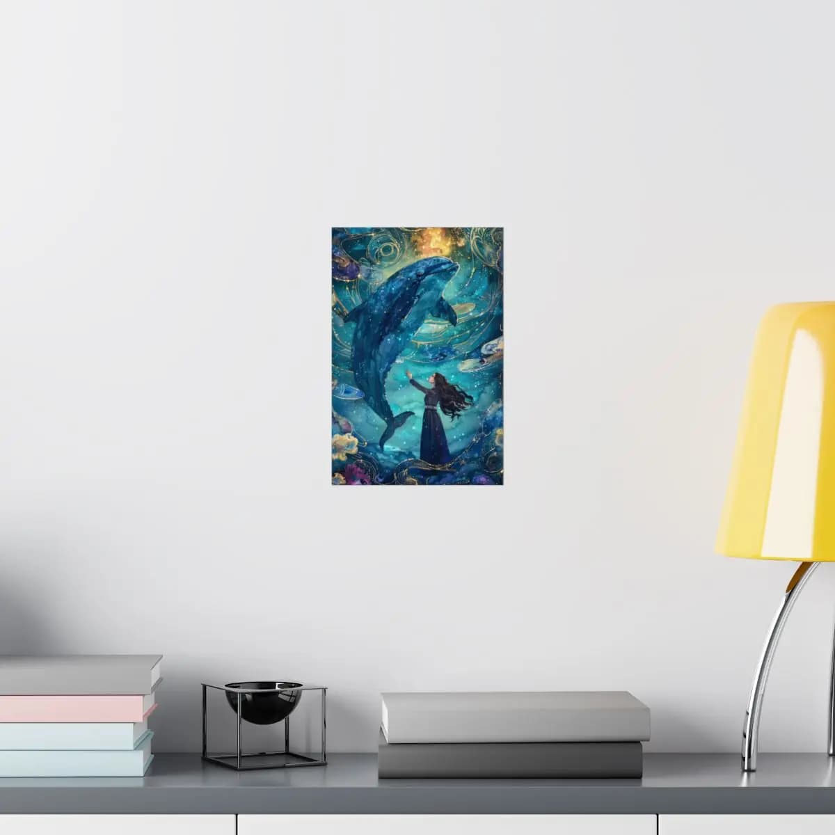 The Girl and the Starlit Whale - Matte Vertical Posters mockup angle 8