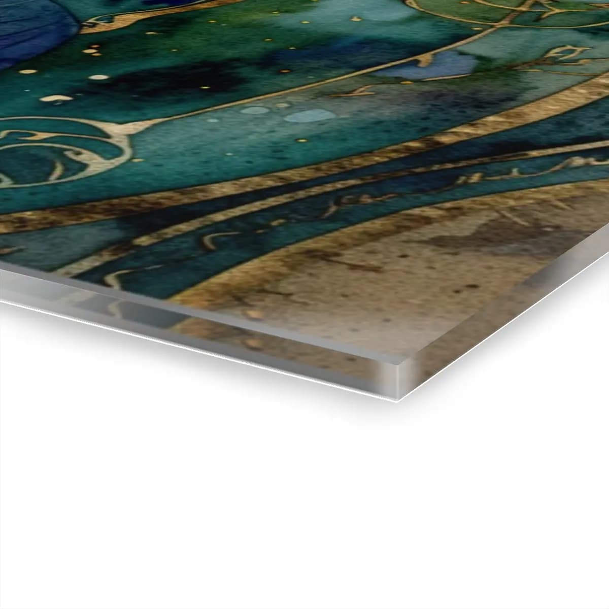 Enchantress Cradling a Golden Orb of Light - Acrylic Prints (French Cleat Hanging) mockup angle 3