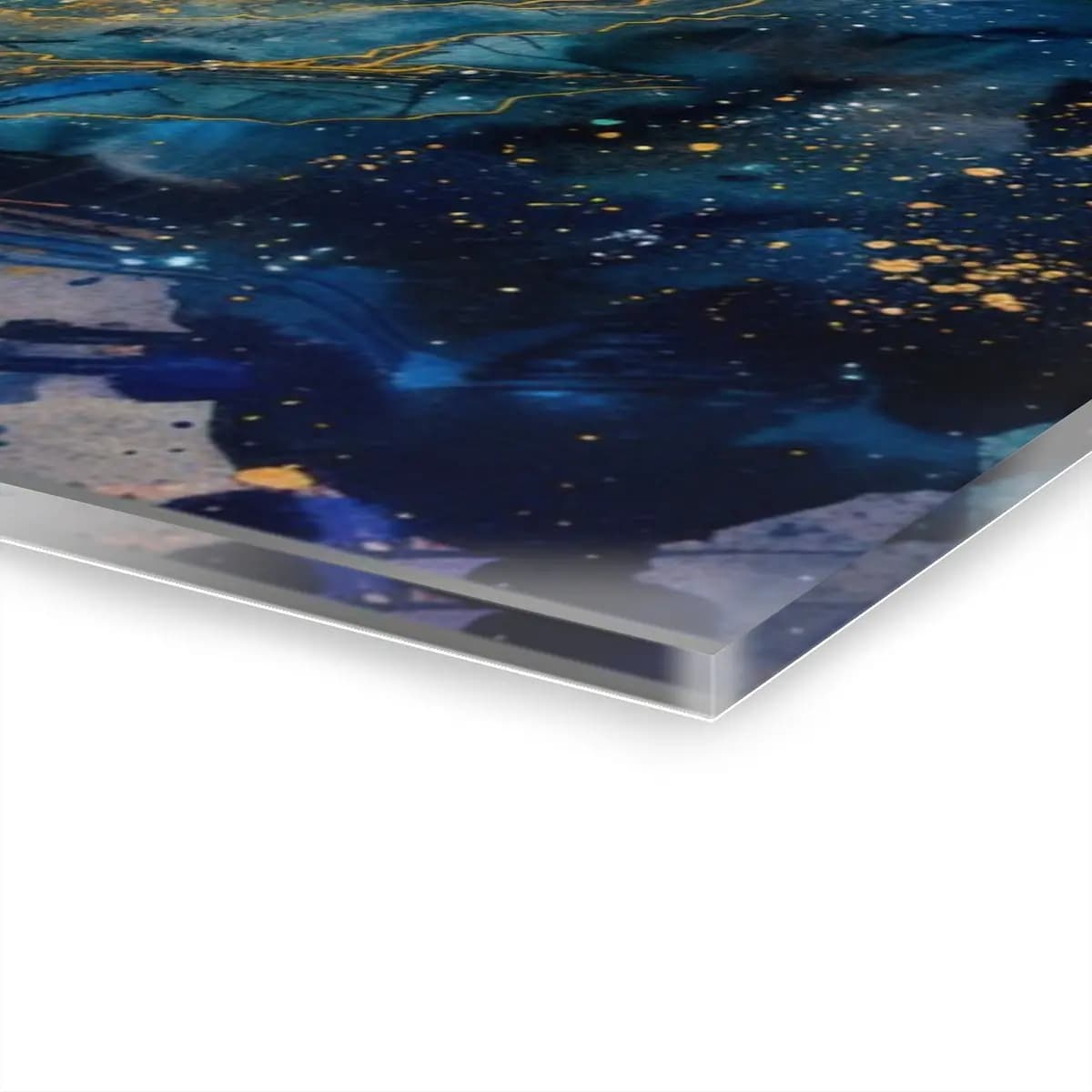 Woman at the Threshold of a Luminous Portal - Acrylic Prints (French Cleat Hanging) mockup angle 3