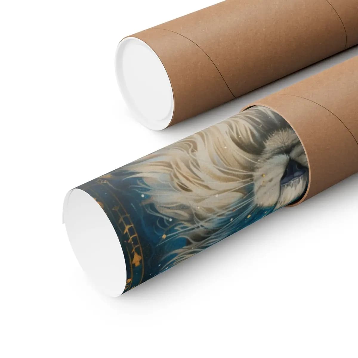 The Celestial Cat of Golden Symbols - Matte Vertical Posters mockup angle 3