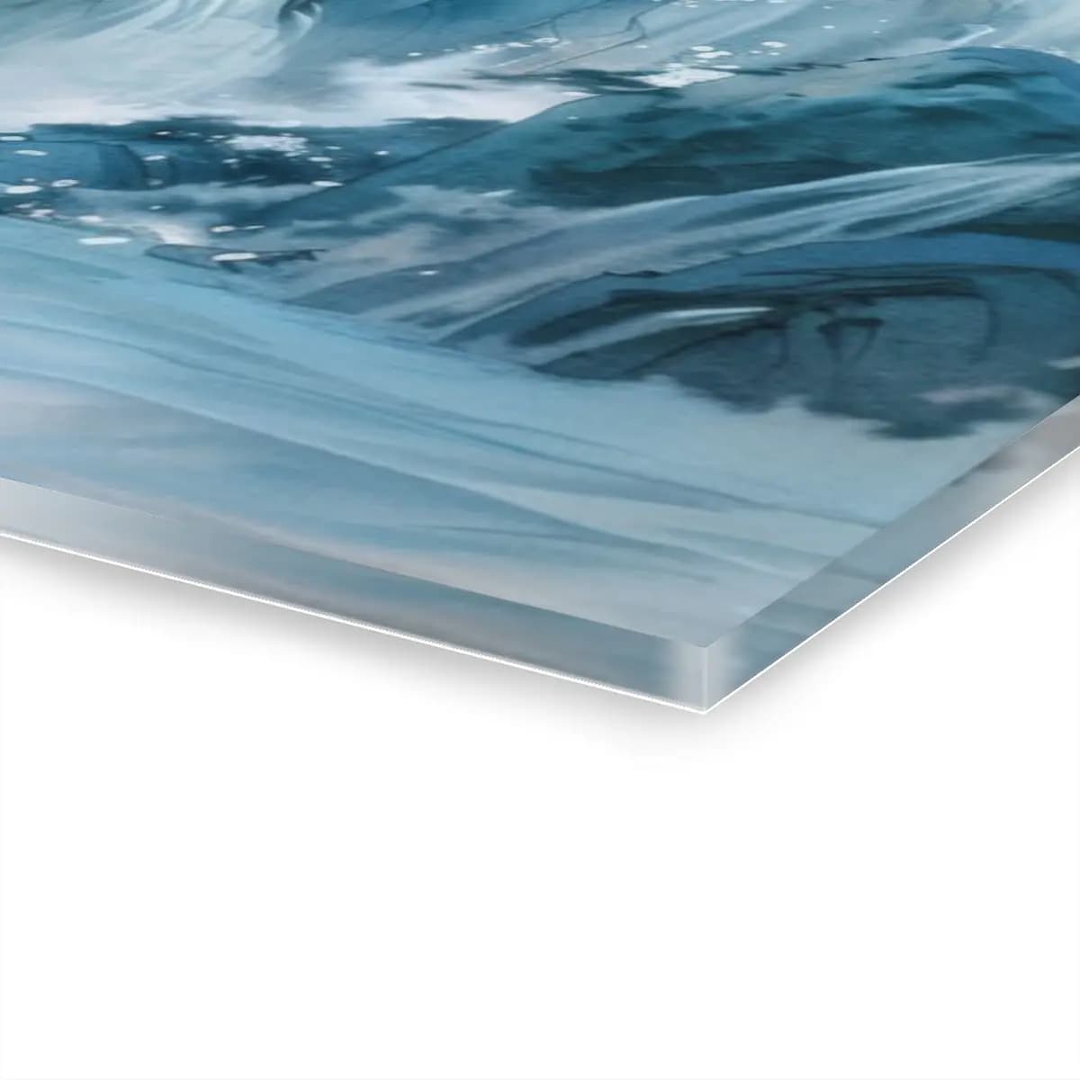 Cascading Waterfalls and Magnolias in Misty Mountains - Acrylic Prints (French Cleat Hanging) mockup angle 3